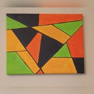 Handpainted Geometric Abstract Acrylic Painting Bedroom Decor Home Decor 11x14"